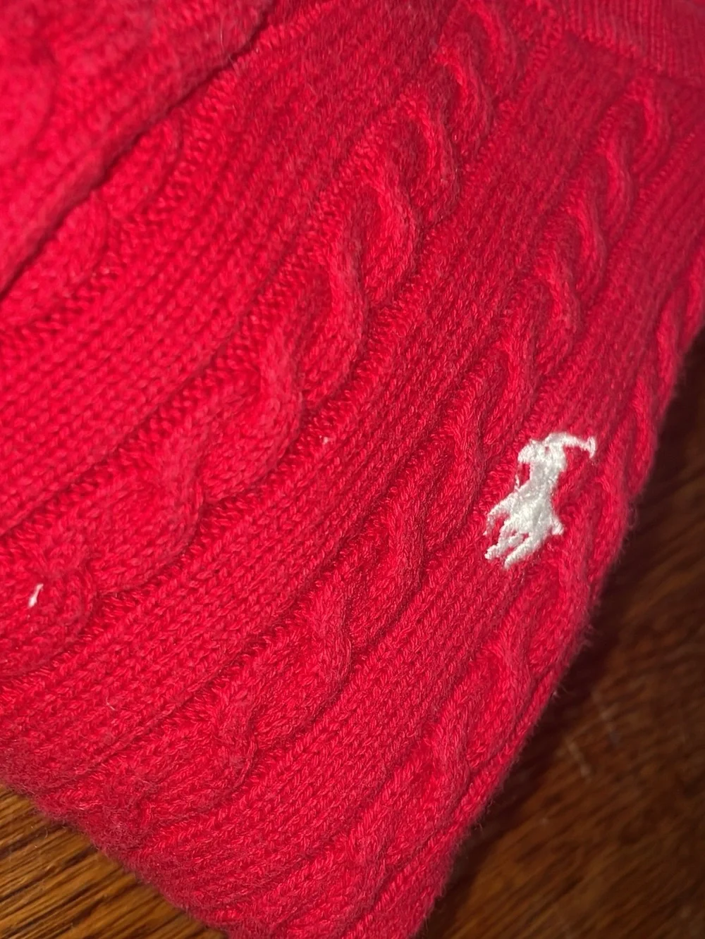 Ralph Lauren Baby Cable Knit Button-Up Sweater – Red, 24M